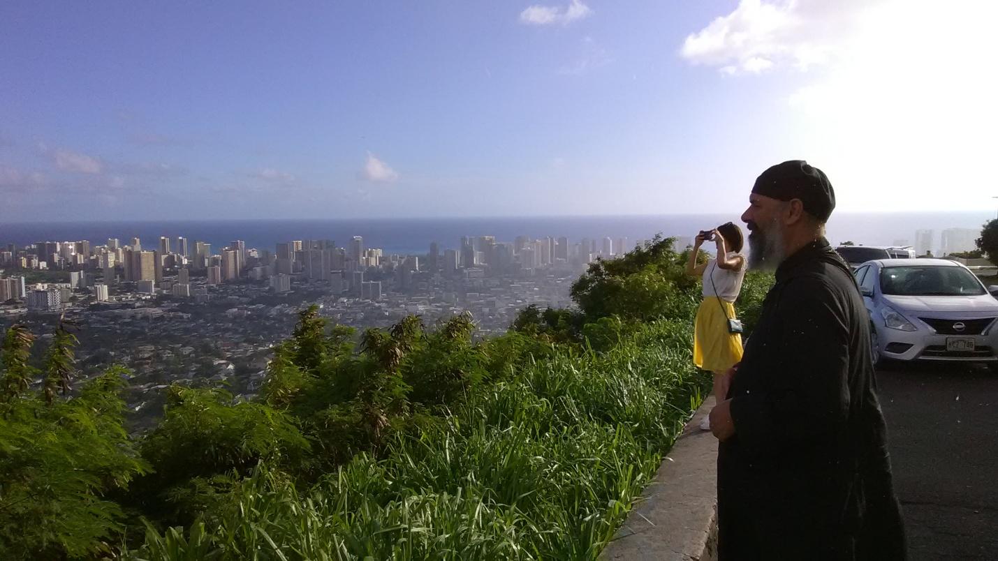 Fr. Athanasius overlooking Honolulu