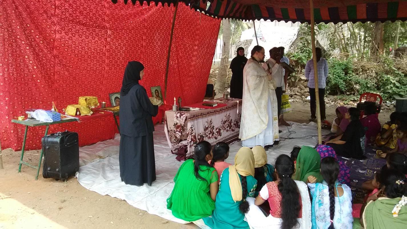 Fr. George giving a sermon after liturgy