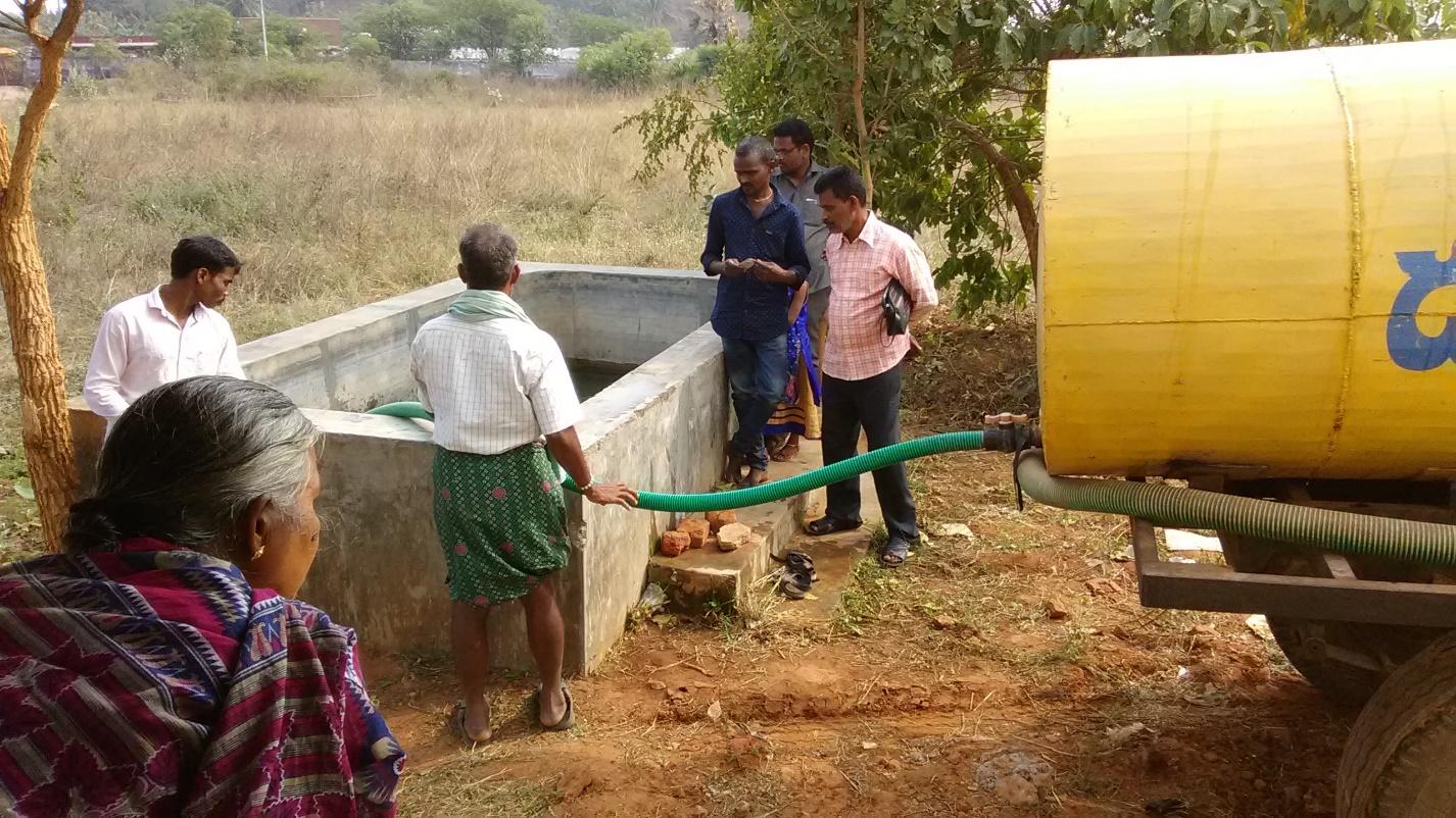 The water truck arrives at the orphanage